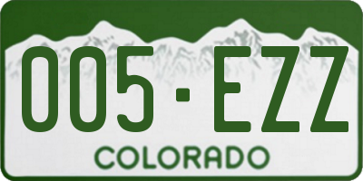 CO license plate 005EZZ