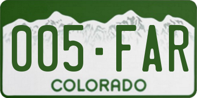 CO license plate 005FAR