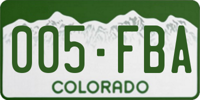 CO license plate 005FBA
