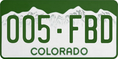 CO license plate 005FBD