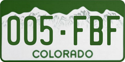 CO license plate 005FBF