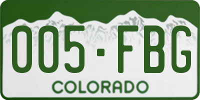 CO license plate 005FBG