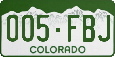 CO license plate 005FBJ