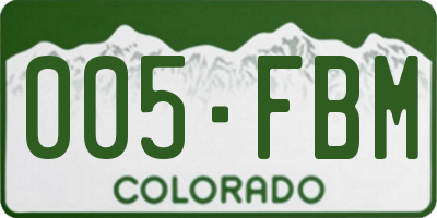 CO license plate 005FBM