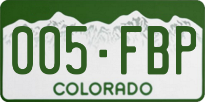 CO license plate 005FBP