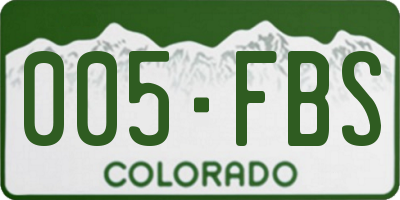 CO license plate 005FBS