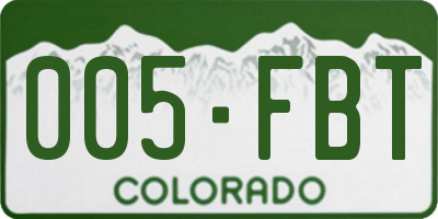 CO license plate 005FBT