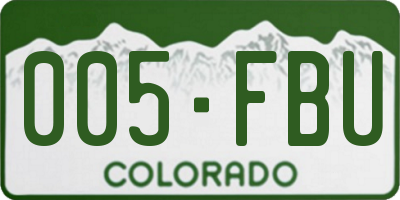 CO license plate 005FBU