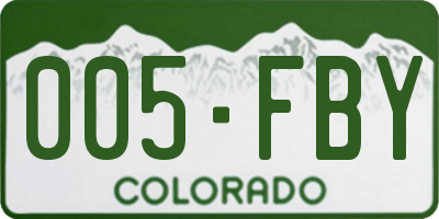 CO license plate 005FBY