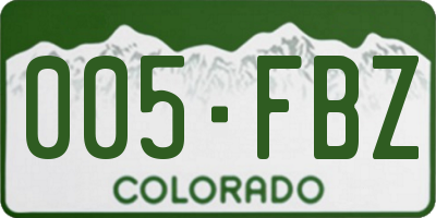 CO license plate 005FBZ