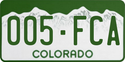 CO license plate 005FCA