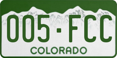 CO license plate 005FCC