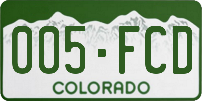CO license plate 005FCD