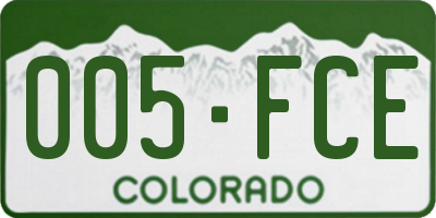 CO license plate 005FCE