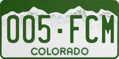 CO license plate 005FCM