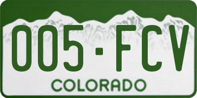 CO license plate 005FCV