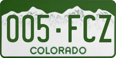 CO license plate 005FCZ