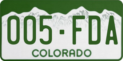 CO license plate 005FDA