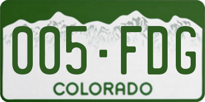 CO license plate 005FDG