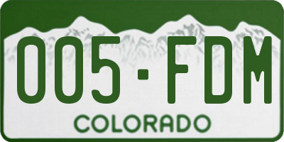 CO license plate 005FDM