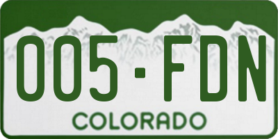 CO license plate 005FDN