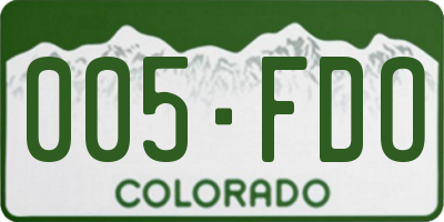 CO license plate 005FDO