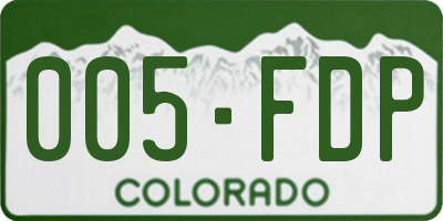 CO license plate 005FDP