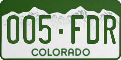 CO license plate 005FDR