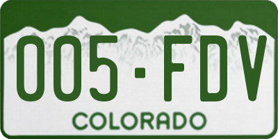 CO license plate 005FDV