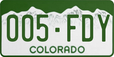 CO license plate 005FDY