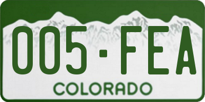CO license plate 005FEA