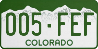 CO license plate 005FEF