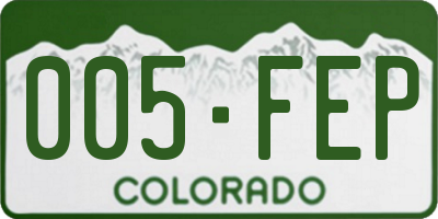 CO license plate 005FEP