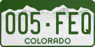 CO license plate 005FEQ