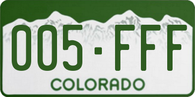 CO license plate 005FFF