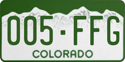 CO license plate 005FFG