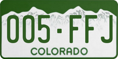 CO license plate 005FFJ