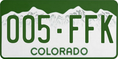 CO license plate 005FFK