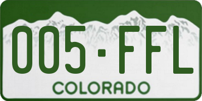 CO license plate 005FFL