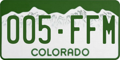 CO license plate 005FFM