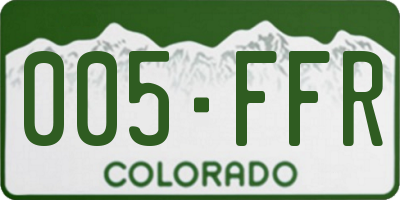 CO license plate 005FFR