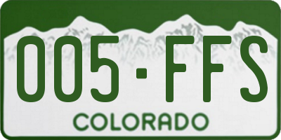 CO license plate 005FFS