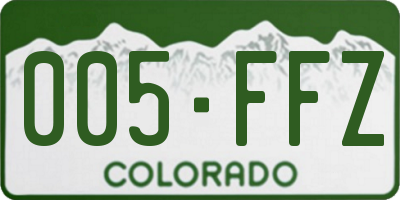 CO license plate 005FFZ