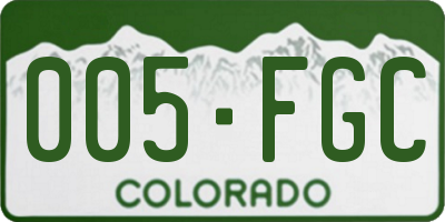 CO license plate 005FGC