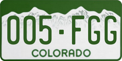 CO license plate 005FGG