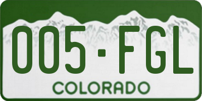 CO license plate 005FGL