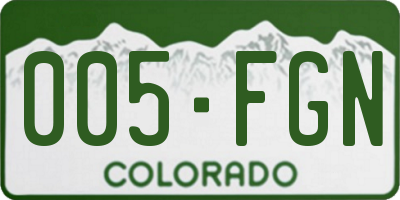 CO license plate 005FGN