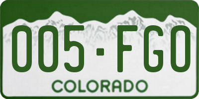 CO license plate 005FGO