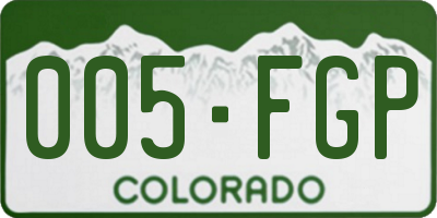 CO license plate 005FGP