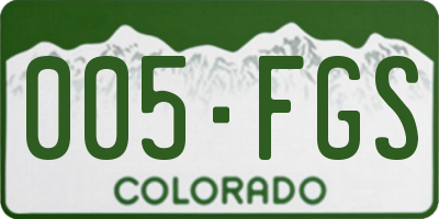 CO license plate 005FGS